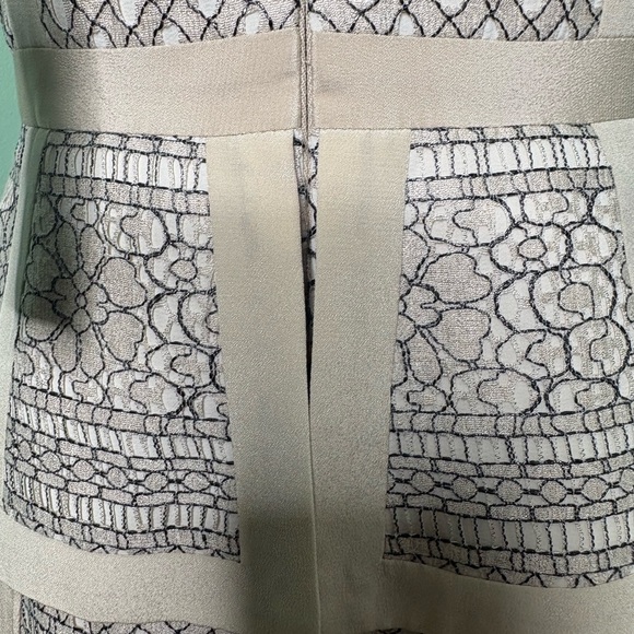 NWT BCBGMaxAzria Cream and Black Lace Midi Dress 0 zipper - Picture 7 of 16